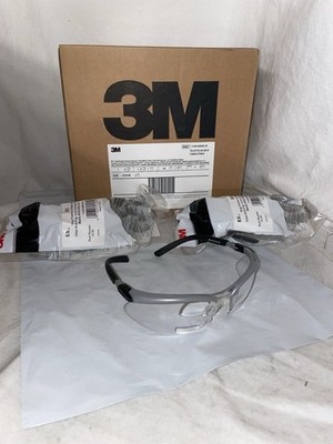 Lot Of 3 3M BX Dual Reader Safety Glasses Silver/Black Frame Clear AntiFog +2.5