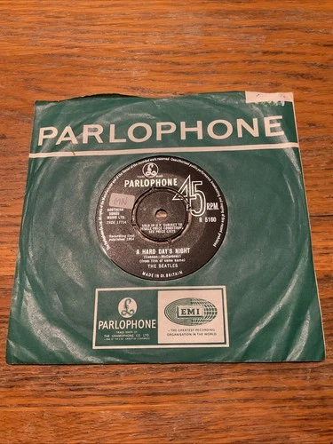 The Beatles a Hard Day's Night Single 7" Vinyl 1964 Parlophone, First Pressing