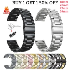 Stainless Steel Watch Band 18mm 20mm 22mm 24mm Quick Release Metal Strap UNIVERL