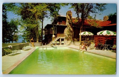 c1961 Brainerd Minnesota MN Vintage Postcard Swimming Pool Ruttger's Pine Beach