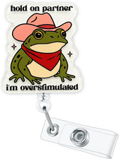 Funny Nurse Badge Reel Cute Nursing Cowboy Frog Badge Reels Retractable Hold on