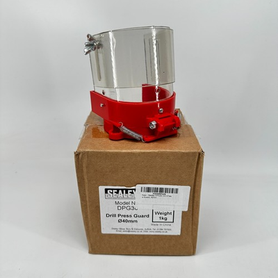 #ad Sealey DPG3O Drill Press Guard Red Clear 40mm Safety Cover Attachment $12.38