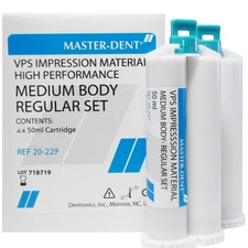Vinyl Polysiloxane HP Cartridge Medium Heavy Body Regular Fast Set 4 x 50 ml