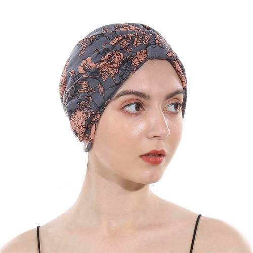 Cotton Turbans Satin Liner Double-Layered Beanie Chemo Cap Sleep Bonnet Grey … - 第 3/7 張圖片