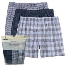 Banana Republic Boxers 3 Pair Men's LARGE Blue Multi Boxer Shorts