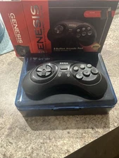 Retro-Bit 2.4 GHz Wireless Controller 8-Button Sega Genesis Original/Mini Black