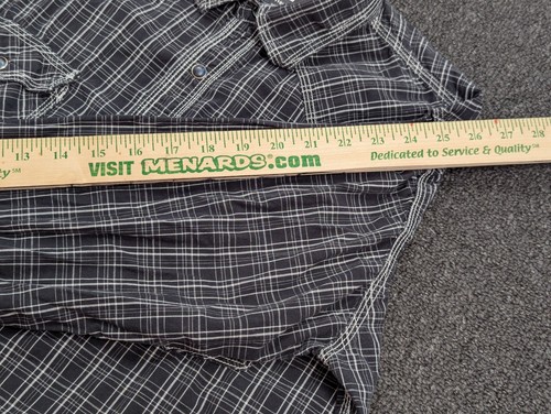 Camisa Western Twenty X 20X Para Hombre Perla A Presión Manga Larga Negra Rayas Talla Grande - Imagen 11 de 13