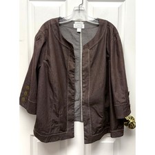 C.J. Banks Blazer Brown Stretch Jacket Women&rsquo;s 2X Plus Open Front Casual