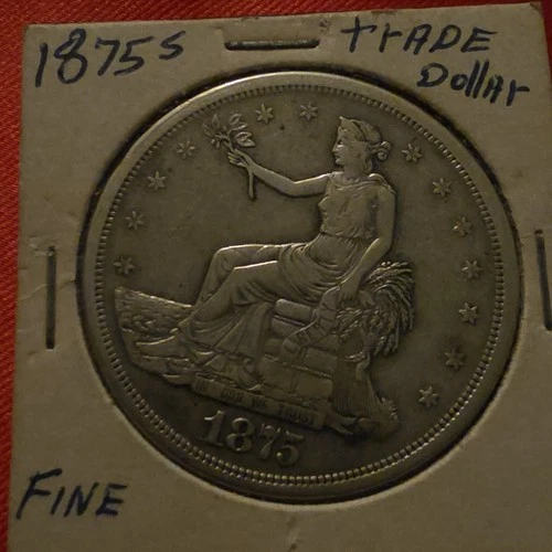 1875 Trade Dollar San Francisco .900 Fine Silver Coin Variety $1