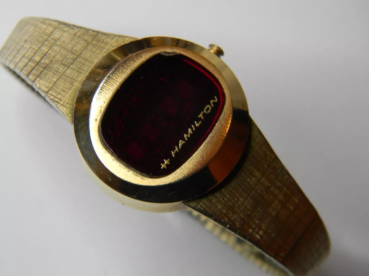 RARE VINTAGE HAMILTON 855 LED 10K RGP LADIES WATCH PARTS OR REPAIR