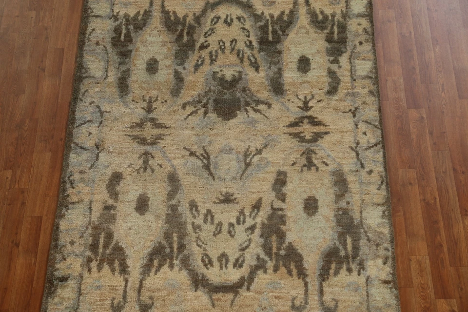 Geometric Contemporary Moroccan Oriental 5x8 Area Rug Hand-knotted Foyer Carpet - Image 3 of 4