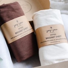 2-Pack Bassinet Sheets 33"x20" Jersey Cotton for Maxi COSI Koola Baby Cream