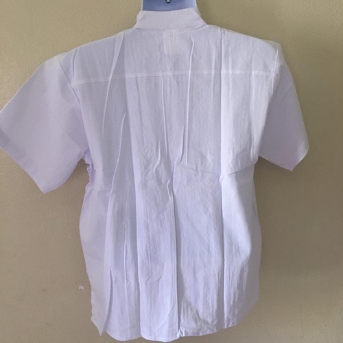 Camisa Mexicana Blanca Guayabera Manga Corta para Hombre Estilo Tradicional Bordada - Imagen 5 de 5