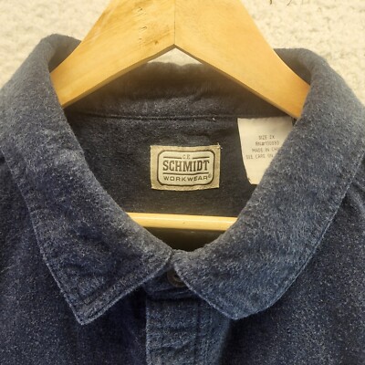 CE Schmidt Workwear Heavyweight Shirt Mens 2XL Blue Cotton Chore Shacket Work