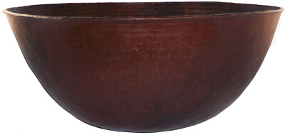 16'' Antique Vintage Hammered Copper Arts and Crafts Weathered Bowl