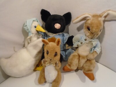 Plush Lot of  4 Vintage Beatrix Potter Frederick Warne Early Eden