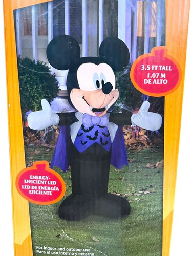 Gemmy Airblown Minnie & Mickey Mouse Vampire Costume Disney 3.5ft Halloween - Picture 2 of 6