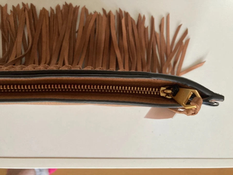 Rebecca Minkoff кожи Stevie застежки с замши бахрома миндаль - новый с Ярлыками - Изображение 4 из 4