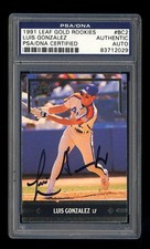 LUIS GONZALEZ SIGNED 1991 LEAF GOLD ROOKIES CARD PSA/DNA AUTOGRAPHED ROOKIE CARD