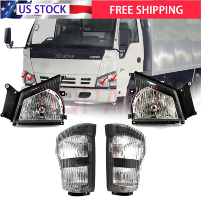 For 2004-2007 Isuzu NPR NQR, 05-07 GMC W-4500 Headlights & Corner