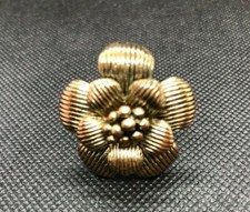 Copper Tone Metal Retro Flower Ring Size 6-1/2