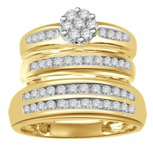 Unbehandelte Echtschmuck-Ringe mit Diamant Cluster