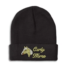 Beanies for Men Curly Horse Winter Hats for Women Acrylic Skull Cap 1 Size