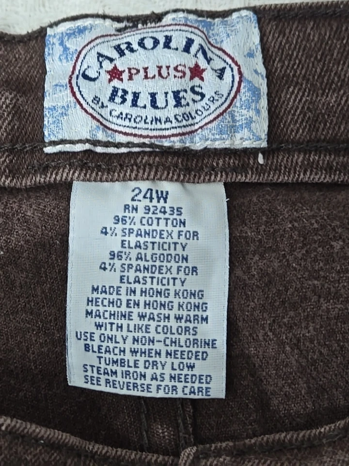 Jeans Mujer Carolina Plus Azul 100% Algodón Marrón TALLA 24W  Foto 3 de 4