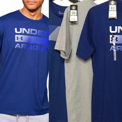 3 x Original  Under Armour Herren Sport Team Issue Wordmark Kurzarmshirt Neu - Bild 1 von 4