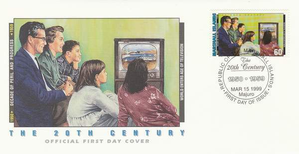 Envelop FDC 20th century - Medium Televisie in de Huiskamer (027)