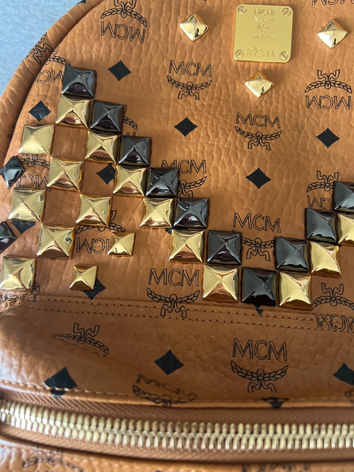 MCM Studs Backpack Rucksack Logogram MMK5SVE18CO0… - image 6