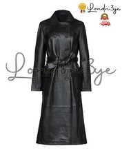 Women Genuine Lambskin Fringed Trench Coat Real Leather Blazer Long Jacket