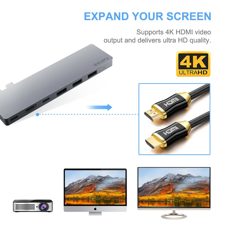 Aluminum USB Type-C Hub 4K HDMI SD/TF Card Reader USB 3 for Macbook Pro/ Air M1 - Image 4 of 4