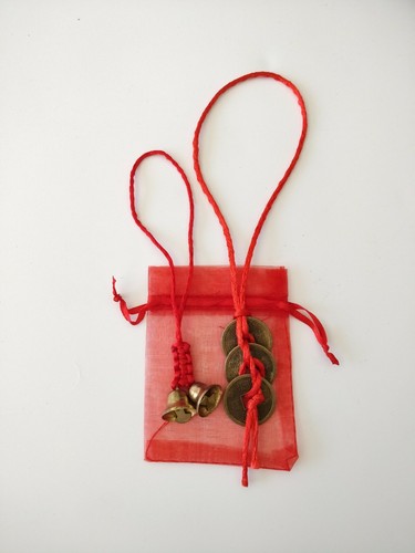 Chinese Feng Shui Three Coins And Bells Set Attract Wealth Prosperity Good Luck  - Picture 7 of 7