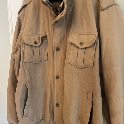 Sean John Mens Wool Blend Bomber Jacket Size XXL, Tan, Fully Lined Read - Picture 3 of 22