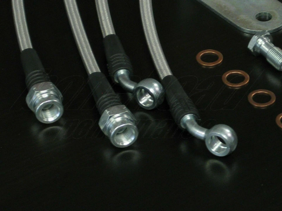 Líneas de freno trenzadas de acero inoxidable Techna-Fit 2006-2011 Honda Civic Si y EX Foto 4 de 4