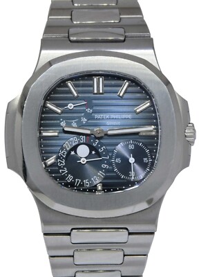 Patek Philippe Nautilus Complication S. Steel Blue DIal Watch B/P '14 5712/1A