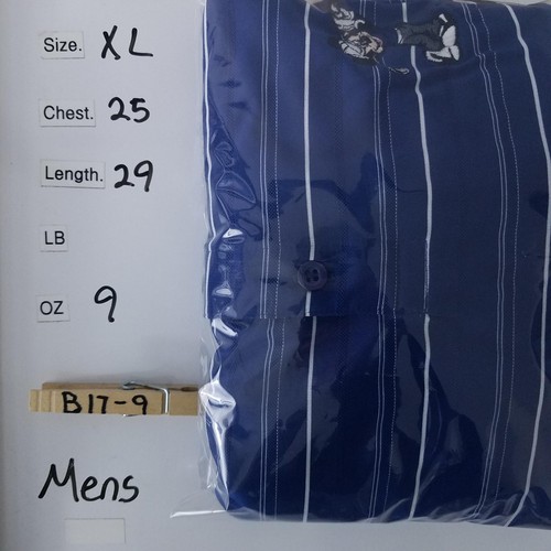 Champion Men's Short Sleeve Blue Striped Polo / Rugby Shirt - Sz XL - Polyester - Picture 7 of 7