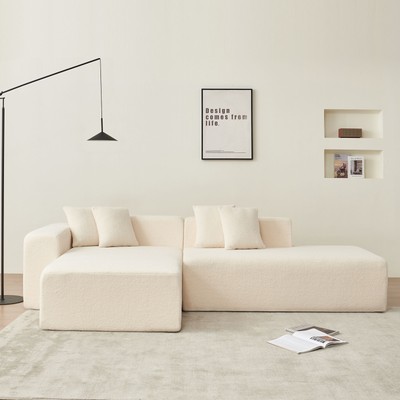 L-Shape Modular Sectional Sofa Couch Comfy Upholstered Cloud Couch for Apartment