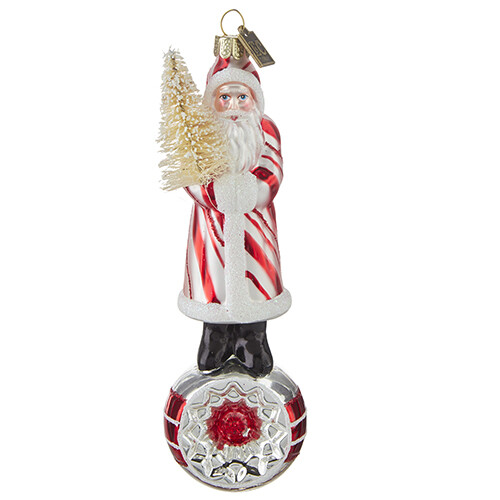 Adorno Navideño Raz De 6.5″ – Eric Cortina Santa Con Acordeón | Estilo Retro Vintage