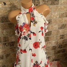 Skies are Blue Floral Print Women's Dress