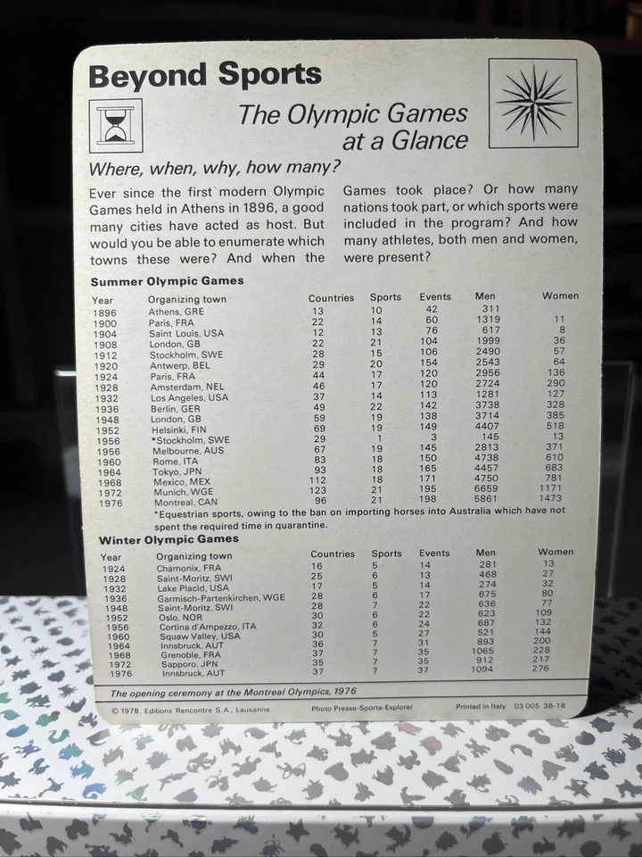 Sportscaster 1978 "Juegos Olímpicos de un vistazo" Italia 03 005 38-18 Foto 2 de 2