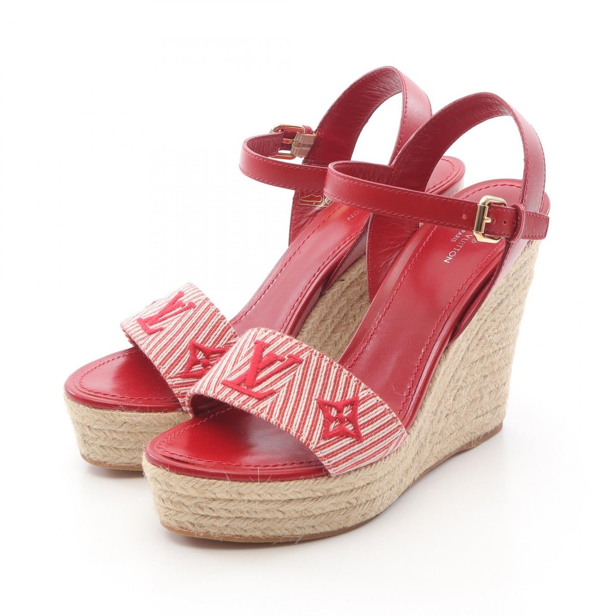 靴 Vintage Louis Vuitton Wedge Sandals Vintage Louis Vuitton Wedge Sandals