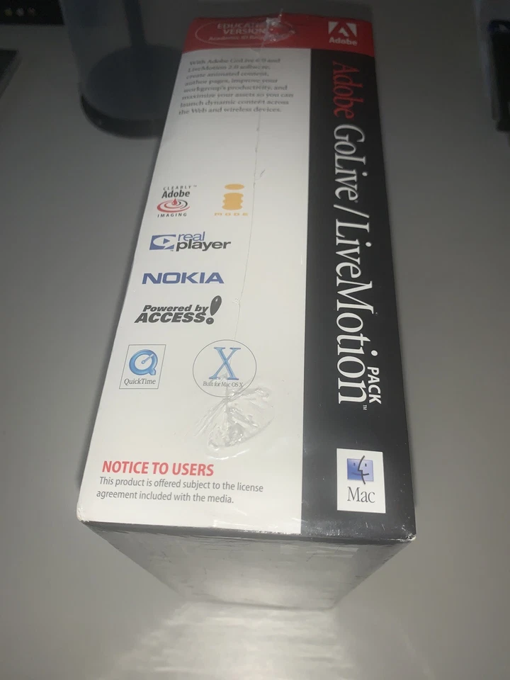 Adobe GoLive 6.0 & Live Motion 2.0 For Mac Brand New Sealed Box Rare Shrinkwrap - Image 2 of 4