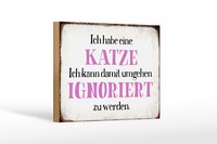 Holzschild Spruch 18X12 Cm Habe Katze Kann Ignoriert Werden Deko Schild