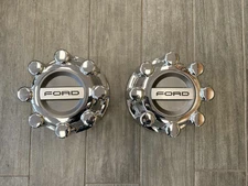 2017-2026 FORD SUPER DUTY 8 LUG WHEEL CENTER CAP SET OF 2 OEM HC3C-1A096-KBD