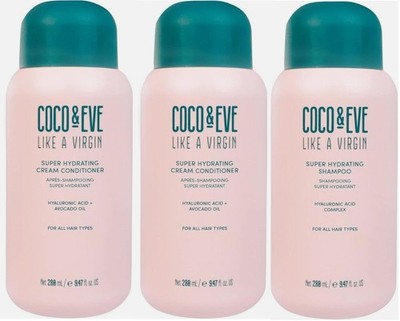 3 Coco & Eve Like A Virgin 2 Conditioner 1 Shampoo New Hyaluronic Acid Lot Of 3