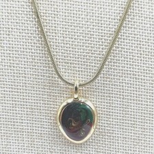 Vintage Laura Scott Snake Chain Necklace Green Maroon Enamel Floral Pendant Y2K