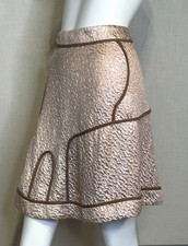 2003 Fall MARNI Metallic Silk Blend with Contrast Trim Skirt SIZE IT40 US6, VTG