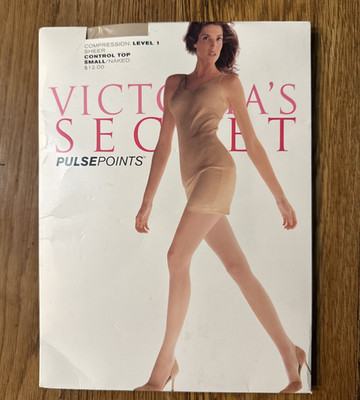 Victorias Secret Pulse Points Sheer Control Top Pantyhose Naked Small Level 1